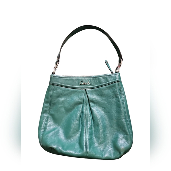 Coach Handbags - Coach Green Leather Women's Shoulder Bag Purse